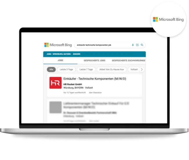 Bing for Jobs Darstellung
