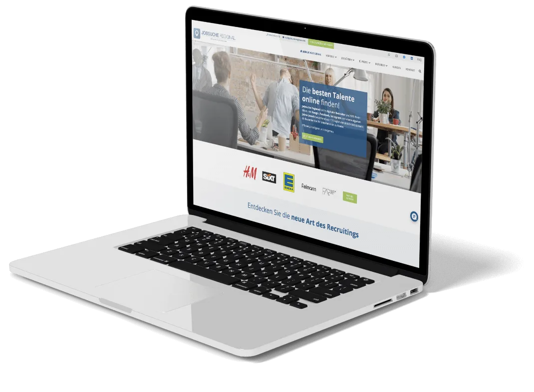 HR Rocket Jobbörse auf Laptop - Stellenanzeigen veröffentlichen