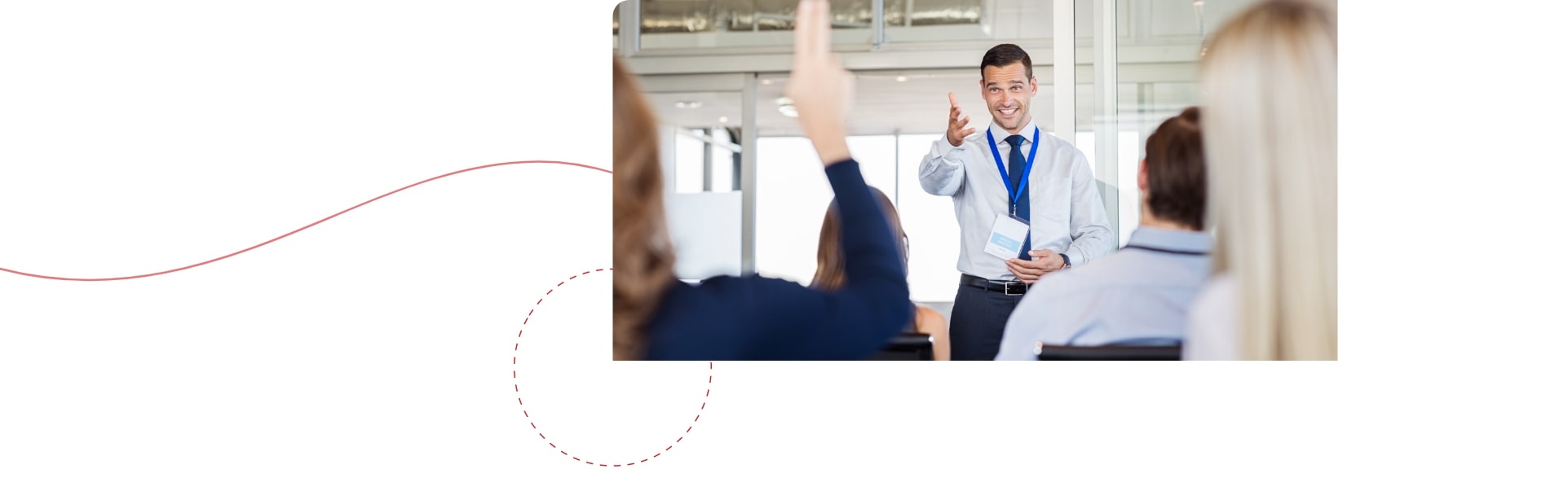 Manager hält einen Vortrag auf einer Personalmesse