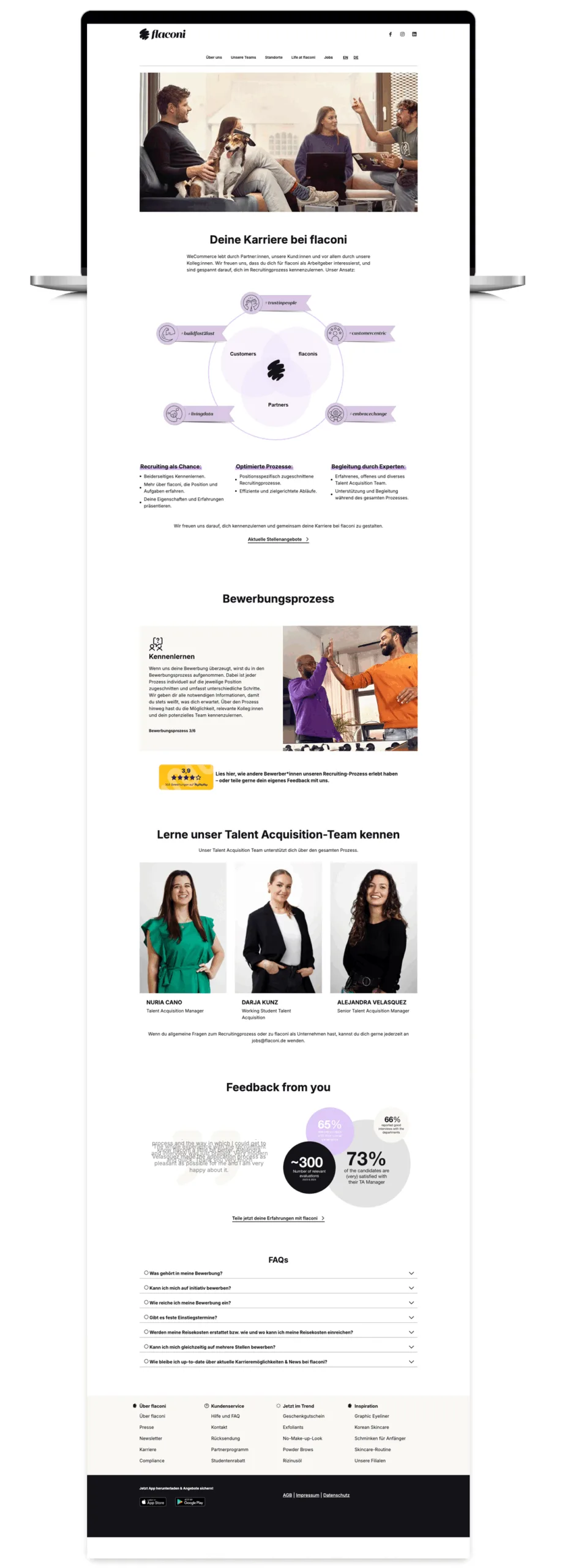 Karriereseite Beispiel Flaconi