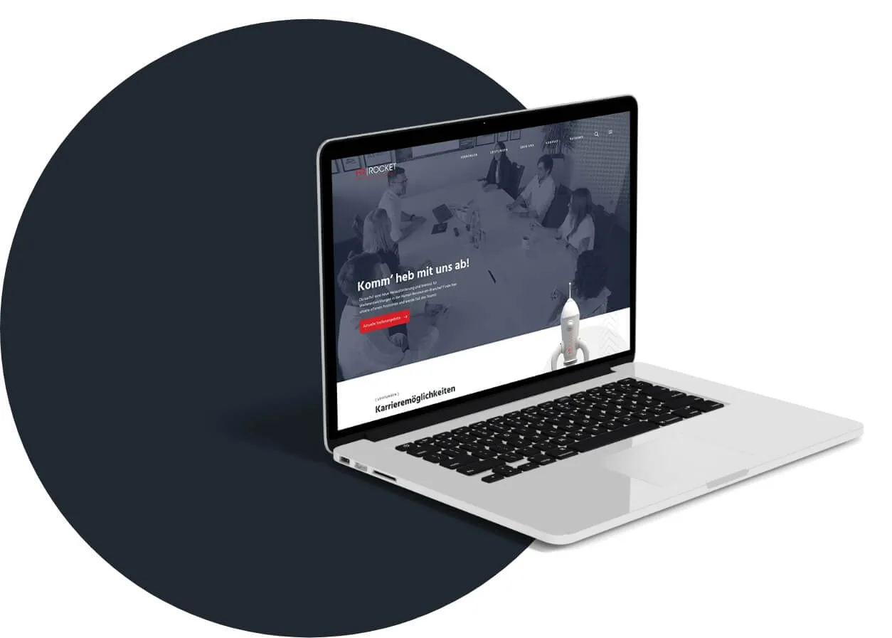 Karriereseite von HR Rocket im Corporate Design