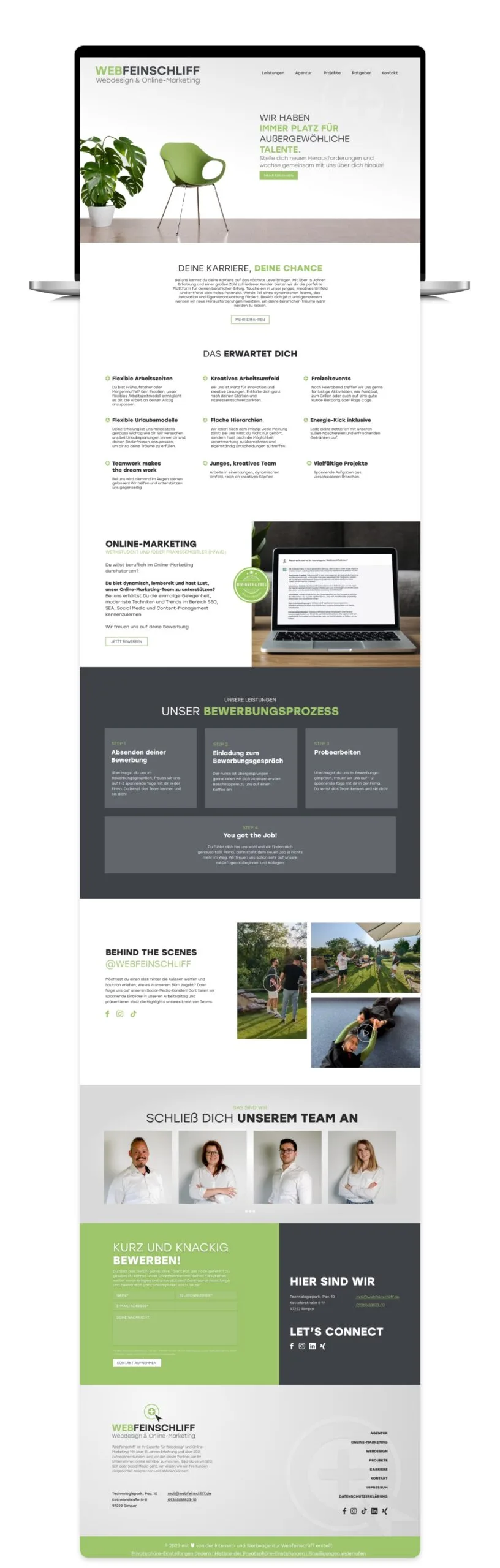 Karriereseite der Firma Webfeinschliff