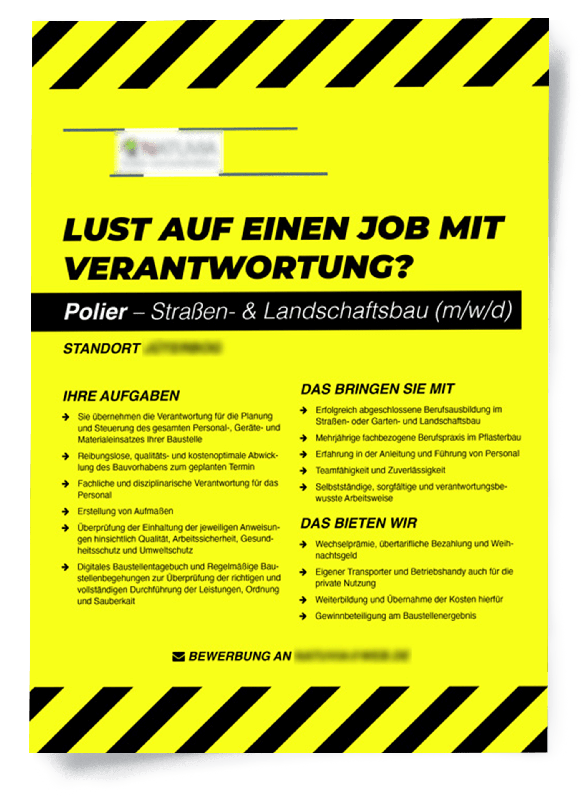 Kreative Stellenanzeige im Garten- und Landschaftsbau