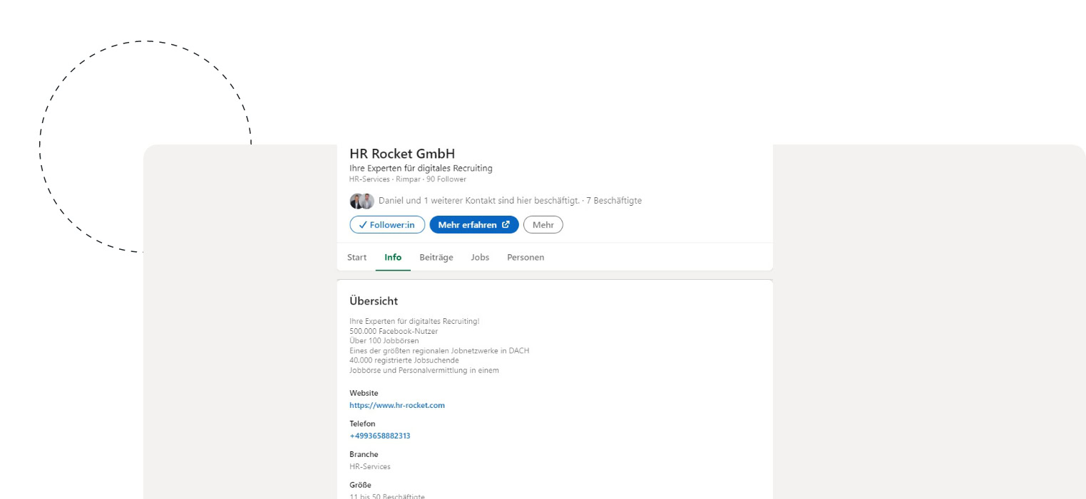 LinkedIn Firmenprofil Beispiel