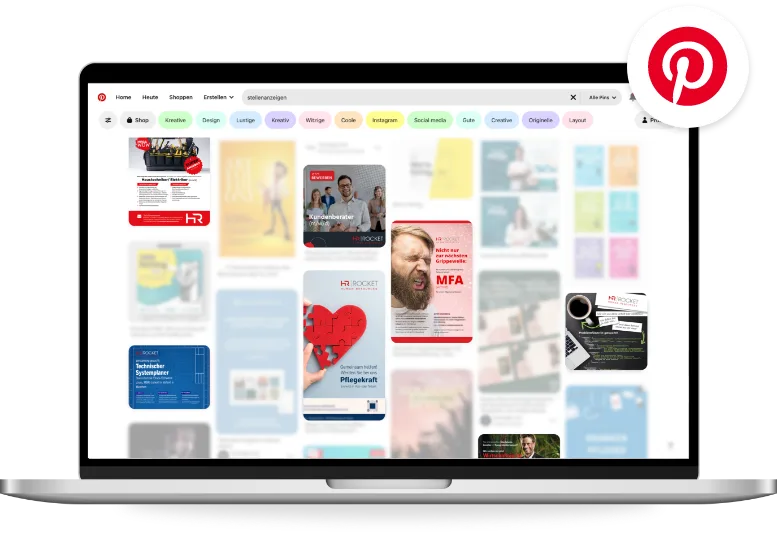 Kreative Stellenanzeigen auf Pinterest mit HR Rocket