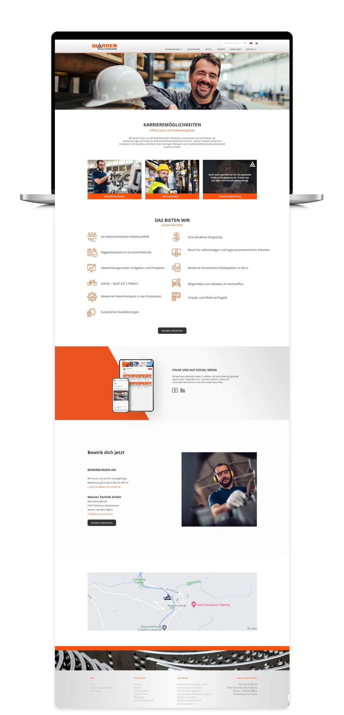 Karriereseite der Firma Wanner