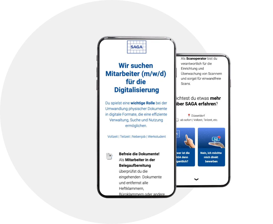 SAGA GmbH Recruiting Funnel - Bewerberfunnel Referenz von HR Rocket