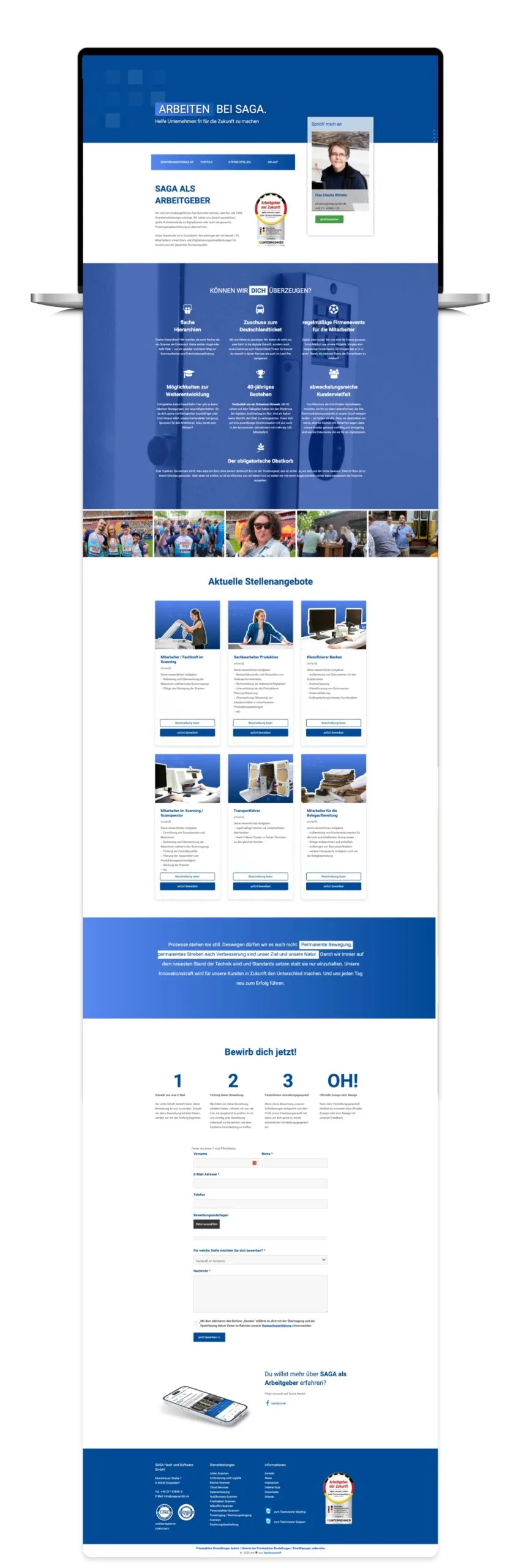 Karriereseite Referenzbeispiel Saga