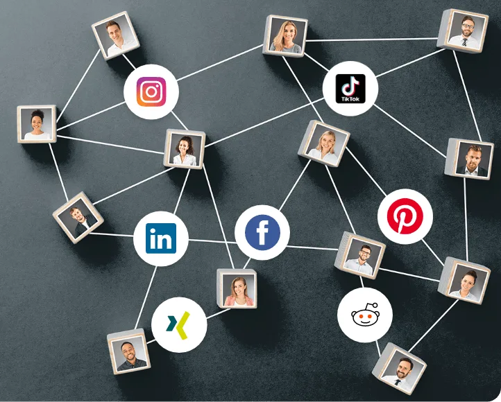 Social Media Recruiting Kanäle vernetzt