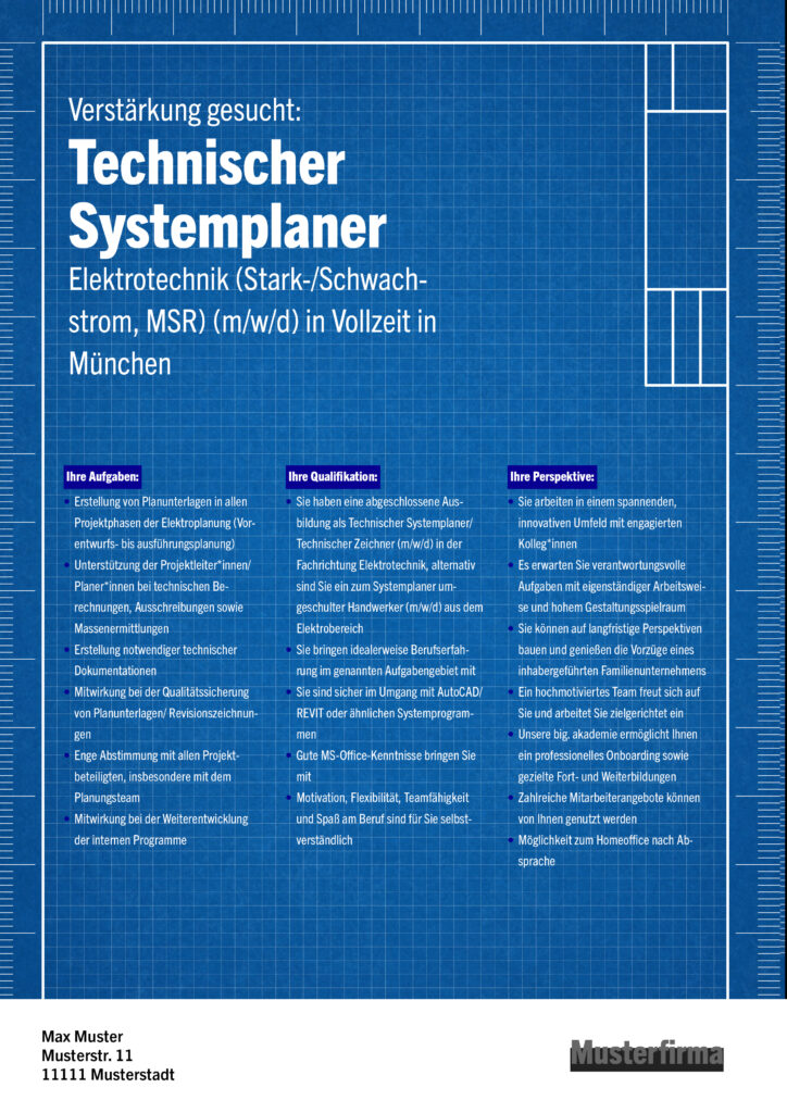 Stellenanzeigen für Bauingenieure schreiben Beispiel