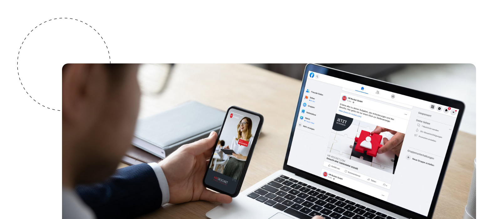 Instagram und Facebook Recruiting von HR Rocket