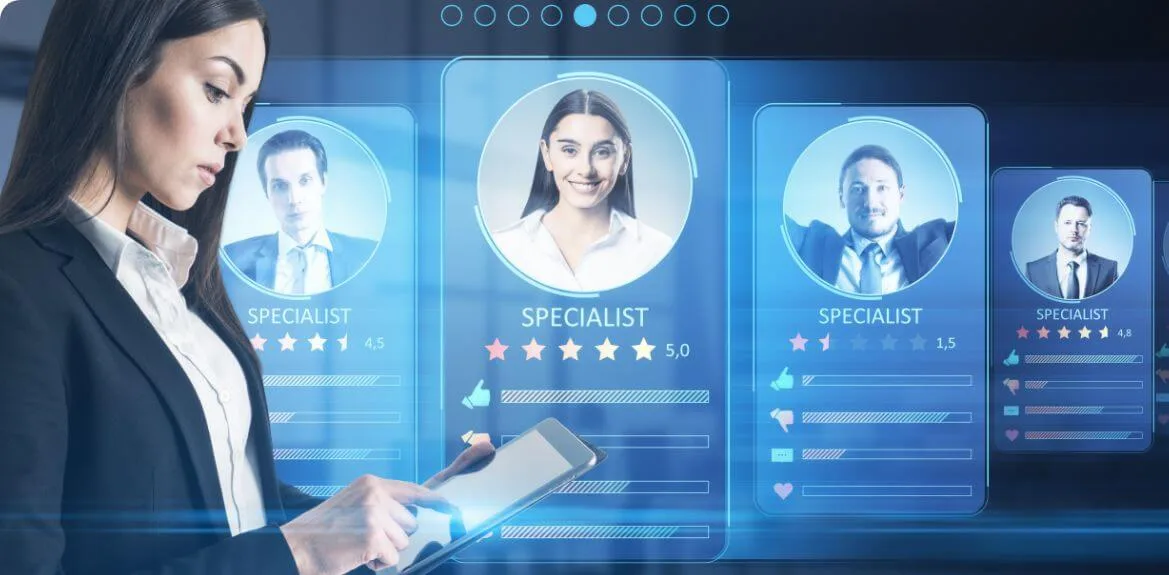 Frau betreibt Executive Search