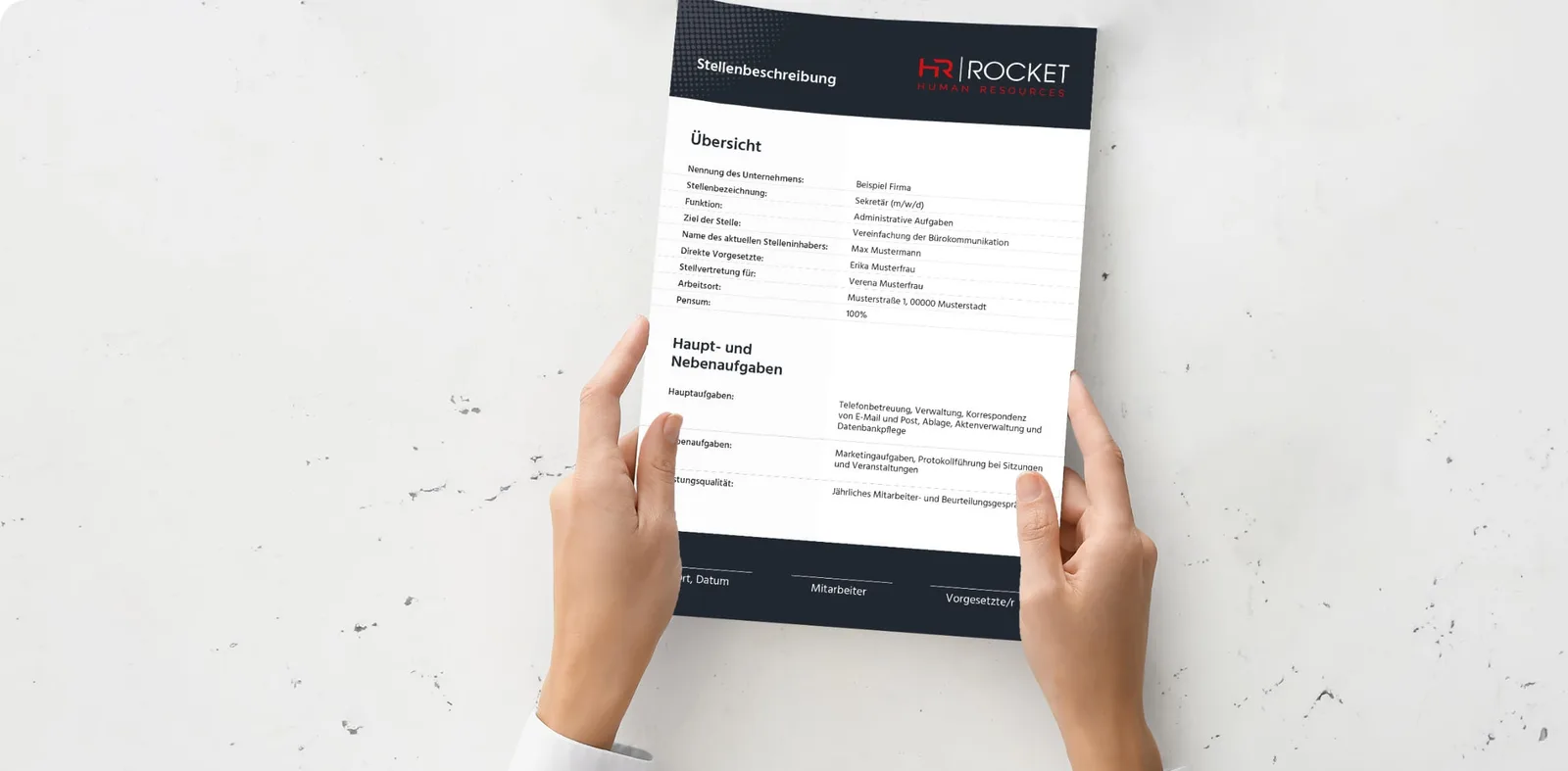 Beispiel einer Stellenbeschreibung für die Position eines Sekretärs