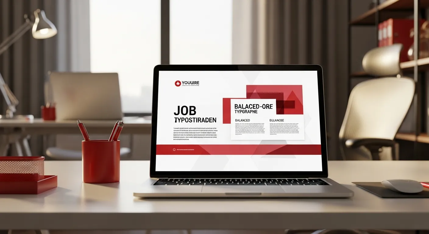 Professionelle Stellenanzeigen Gestaltung auf einem Laptop